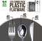 Trendables Disposable Silverware Set - Wedding Plastic Cutlery Dinnerware - Includes two toned Forks, Plastic Spoons, two colored Knives - reflective Plastic Utensils Party Set